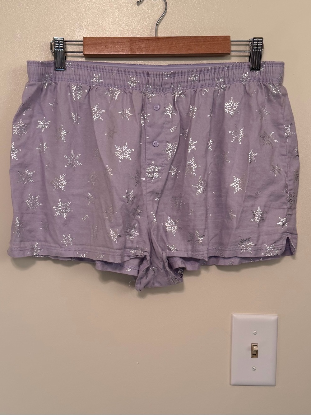 PINK Victoria's Secret Lavender Snowflake Cotton Sleep Shorts